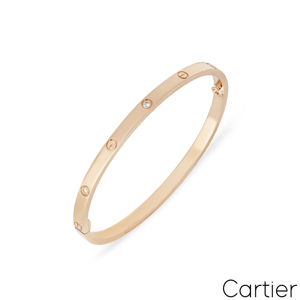Cartier Rose Gold 6 Diamond SM Love Bracelet Size 17 B6047617 Cartier Rose Gold 6 Diamond SM Love Bracelet Size 17 B6047617